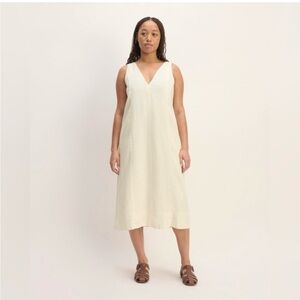 Everlane Classic White 100% linen Mindi dress